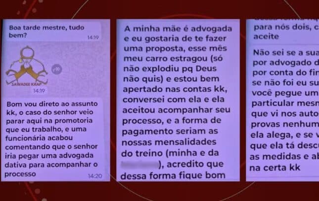 Estagiário do MP do Paraná é demitido após oferecer advogada para dono de academia em troca de treinos