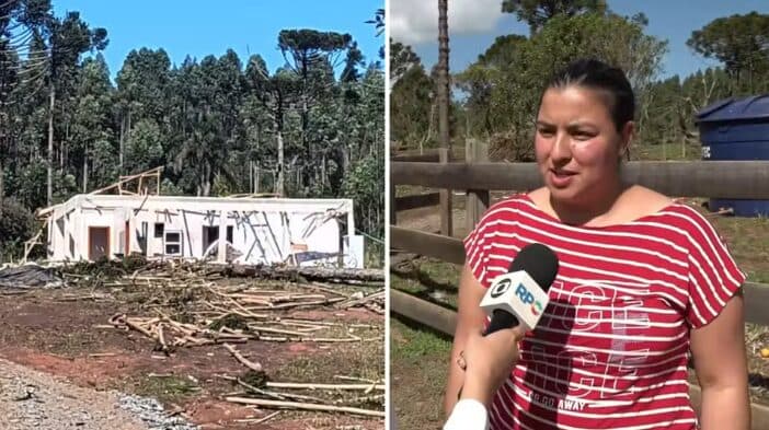 Mãe protegeu filha com o próprio corpo enquanto casa recém-construída era destruída por tornado