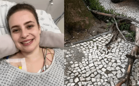 Jovem que perdeu movimentos das pernas após ser atingida por galho em Curitiba recebe alta após polilaminina e apresenta pequenos movimentos, diz família
