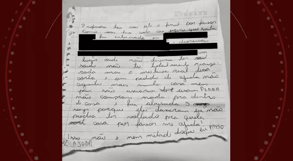 ‘Por favor, me ajuda’: adolescente usa carta para contar à professora que pais eram pagos para permitir que tio a estuprasse, no PR