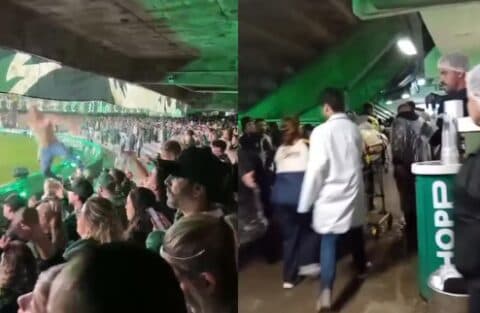 Homem que caiu de arquibancada do Couto Pereira em Curitiba relatou à polícia que estava sobre grade para não pisar em poça d’água