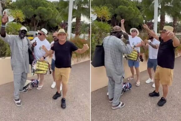 Leonardo dança com vendedor ambulante na França e diverte a web: ‘Que rolê aleatório’